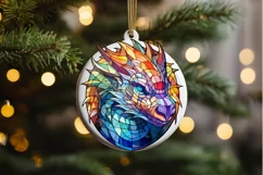 Stained Glass Dragon Sublimation PNG Clipart Product Image 2