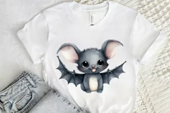 Cute Cartoon Bat Watercolor Sublimation PNG Clipart Product Image 2