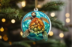 Turtle Stained Glass Sublimation PNG Clipart Product Image 2