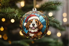 Stained Glass With Christmas Dog And San PNG Clipart Product Image 2