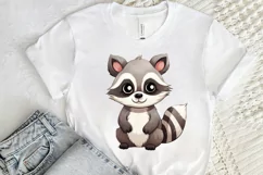 Cute Cartoon Raccoon Sublimation PNG Clipart Product Image 2
