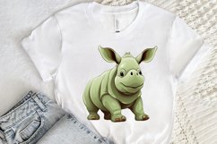 Cute Cartoon Rhino PNG Clipart Product Image 2
