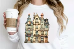 Vintage Houses Sublimation PNG Clipart Product Image 2