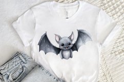 Cute Cartoon Bat Watercolor Sublimation PNG Clipart Product Image 2