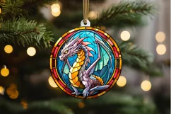Stained Glass Dragon Sublimation PNG Clipart Product Image 2