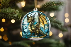 Stained Glass Dragon Sublimation PNG Clipart Product Image 2