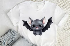 Cute Cartoon Bat Watercolor Sublimation PNG Clipart Product Image 2