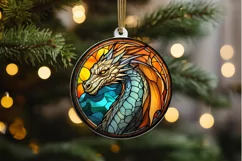Stained Glass Dragon Sublimation PNG Clipart Product Image 2