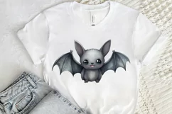 Cute Cartoon Bat Watercolor Sublimation PNG Clipart Product Image 2