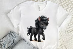 Baby Black Unicorn PNG Clipart Product Image 2