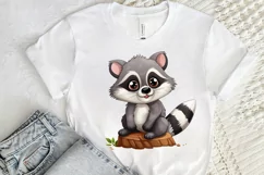 Cute Cartoon Raccoon Sublimation PNG Clipart Product Image 2