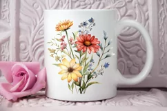 Vintage Wildflowers Watercolor PNG Clipart Product Image 2