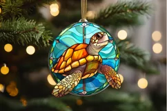 Turtle Stained Glass Sublimation PNG Clipart Product Image 2