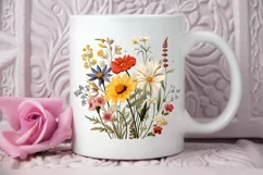 Vintage Wildflowers Watercolor PNG Clipart Product Image 2