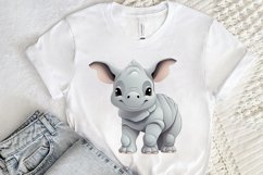 Cute Cartoon Rhino PNG Clipart Product Image 2