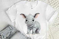 Cute Cartoon Rhino PNG Clipart Product Image 2