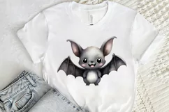 Cute Cartoon Bat Watercolor Sublimation PNG Clipart Product Image 2