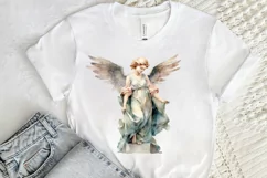 Angel Statue Watercolor Sublimation PNG Clipart Product Image 2