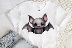 Cute Cartoon Bat Watercolor Sublimation PNG Clipart Product Image 2