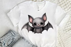 Cute Cartoon Bat Watercolor Sublimation PNG Clipart Product Image 2