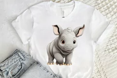 Cute Cartoon Rhino PNG Clipart Product Image 2