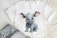 Cute Cartoon Rhino PNG Clipart Product Image 2