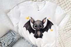 Cute Cartoon Bat Watercolor Sublimation PNG Clipart Product Image 2
