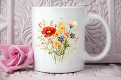 Vintage Wildflowers Watercolor PNG Clipart Product Image 2