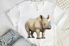 Cute Cartoon Rhino PNG Clipart Product Image 2