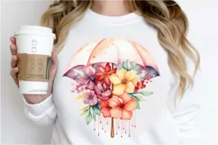 Flower Umbrella Watercolor Sublimation PNG Clipart Product Image 2