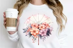 Flower Umbrella Watercolor Sublimation PNG Clipart Product Image 2