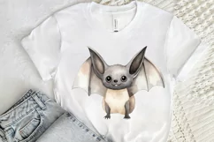 Cute Cartoon Bat Watercolor Sublimation PNG Clipart Product Image 2