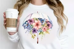 Flower Umbrella Watercolor Sublimation PNG Clipart Product Image 2