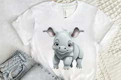 Cute Cartoon Rhino PNG Clipart Product Image 2