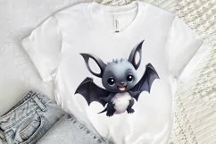 Cute Cartoon Bat Watercolor Sublimation PNG Clipart Product Image 2