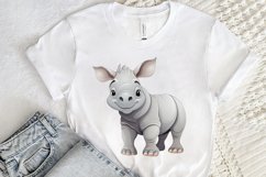 Cute Cartoon Rhino PNG Clipart Product Image 2