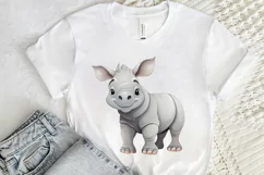 Cute Cartoon Rhino PNG Clipart Product Image 2