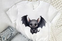 Cute Cartoon Bat Watercolor Sublimation PNG Clipart Product Image 2