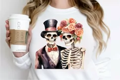 Skeleton Couple Watercolor Sublimation PNG Clipart Product Image 2
