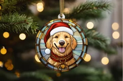 Stained Glass With Christmas Dog And San PNG Clipart Product Image 2