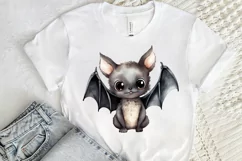 Cute Cartoon Bat Watercolor Sublimation PNG Clipart Product Image 2