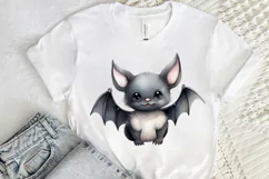 Cute Cartoon Bat Watercolor Sublimation PNG Clipart Product Image 2
