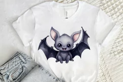 Cute Cartoon Bat Watercolor Sublimation PNG Clipart Product Image 2