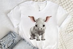 Cute Cartoon Rhino PNG Clipart Product Image 2