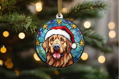 Stained Glass With Christmas Dog And San PNG Clipart Product Image 2