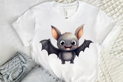 Cute Cartoon Bat Watercolor Sublimation PNG Clipart Product Image 2