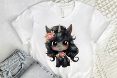 Baby Black Unicorn PNG Clipart Product Image 2