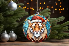 Stained Glass Christmas Cat PNG Clipart Product Image 2