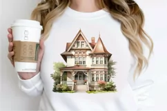 Vintage Houses Sublimation PNG Clipart Product Image 2
