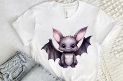 Cute Cartoon Bat Watercolor Sublimation PNG Clipart Product Image 2
